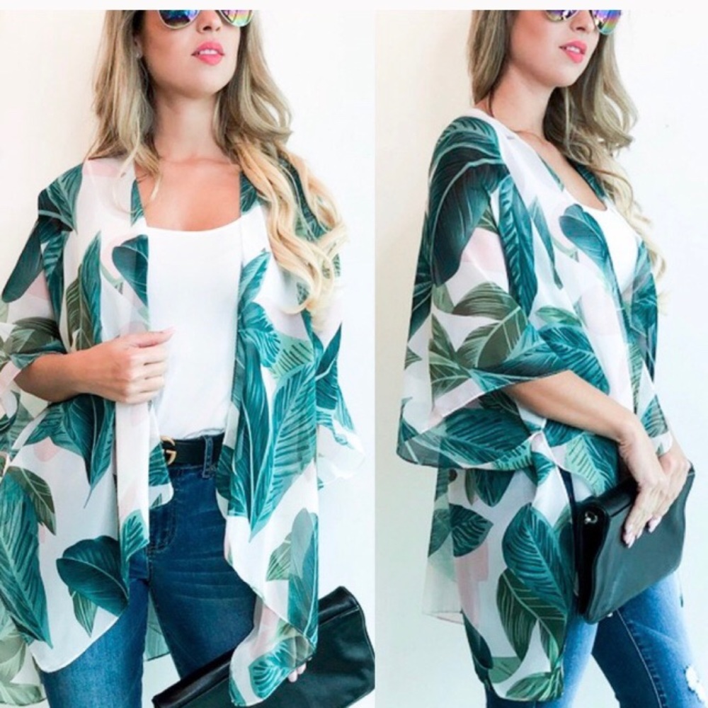 Tropical Print Kimono ๐ - Picture 4 of 4